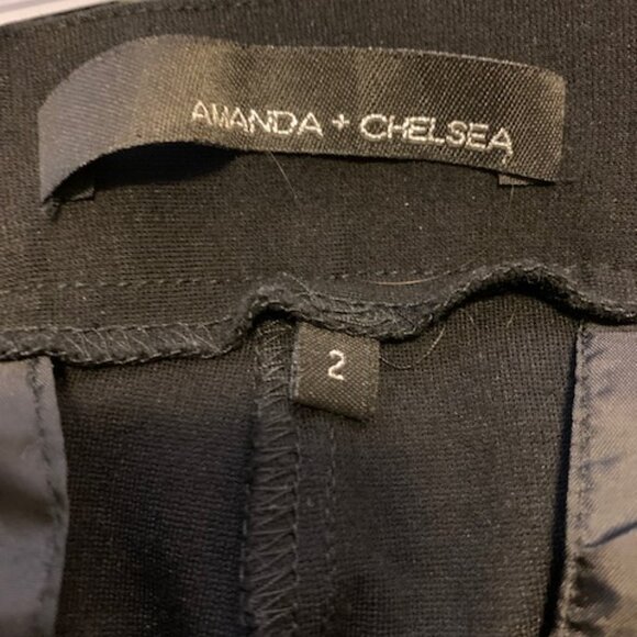 Amanda & Chelsea Size 2 Women's Black Knit Ankle Pants Stretch - Picture 4 of 5